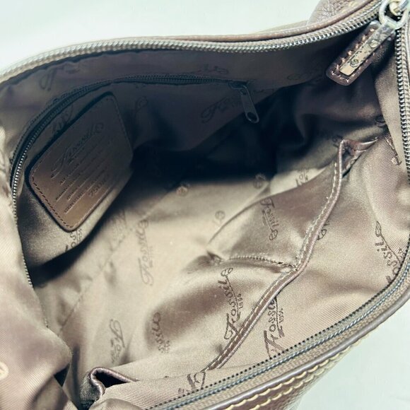Fossil Classic Brown Vintage 1954 Pebbled Leather Shoulder Bag - Picture 6 of 7